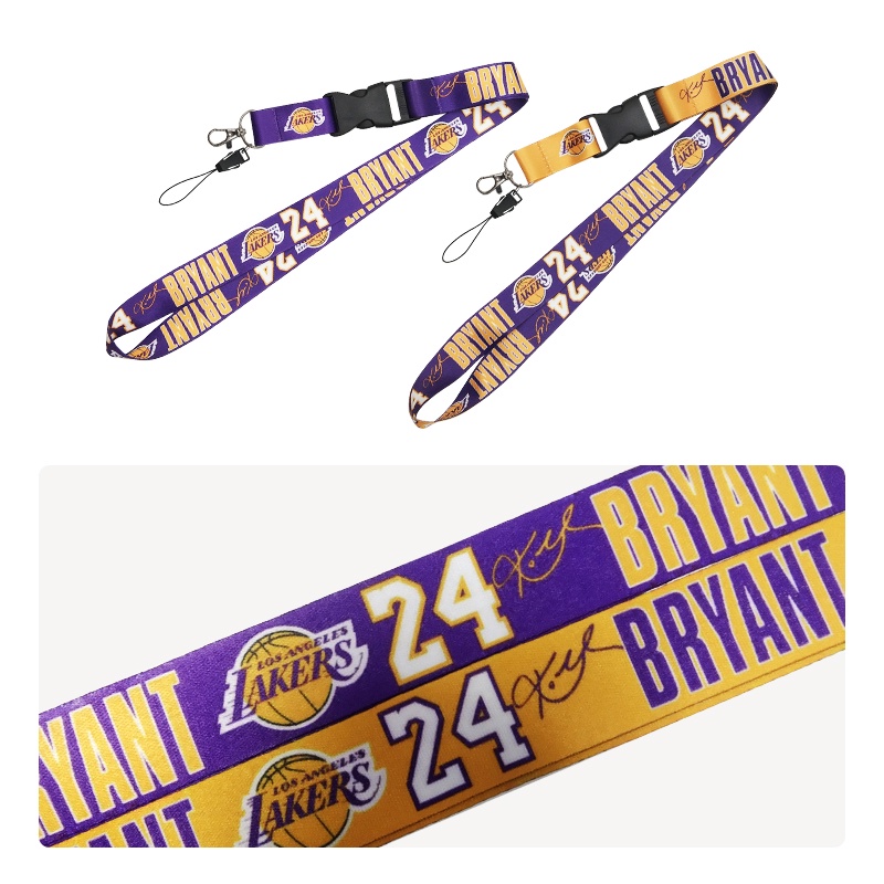 Dây Đeo Cổ + Ngăn Đựng Thẻ ID+Móc Chìa Khóa 3D Phong Cách NBA Kobe Cho Điện Thoại