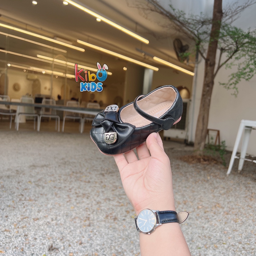 Giày Bé Gái - Giày búp bê da mềm phong cách Vintage Hàn Quốc có quai dán BB445(có ảnh thật)