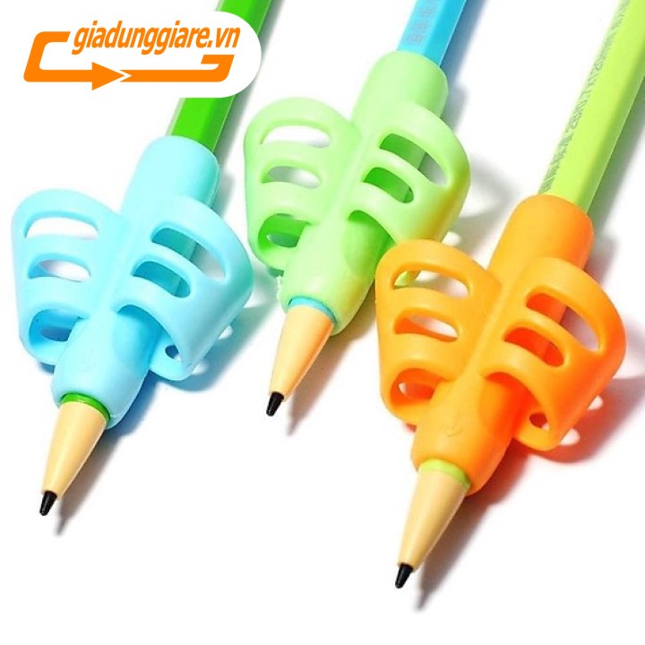 Hộp 03 KÊ TAY silicon PENCIL GRIPS đệm tay xỏ ngón định vị cho bé cầm bút tập viết đúng cách