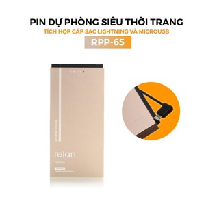 [KHUYẾN MÃI] Sạc dự phòng 10000mAh tích hợp cáp 2 trong 1 Remax RPP - 65 / Có Gắn Kèm Sẵn Dây Sạc