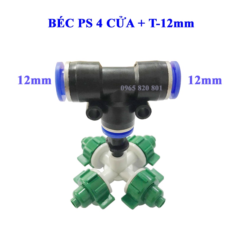 Béc phun sương 4 cửa kèm T nối nhanh các loại.