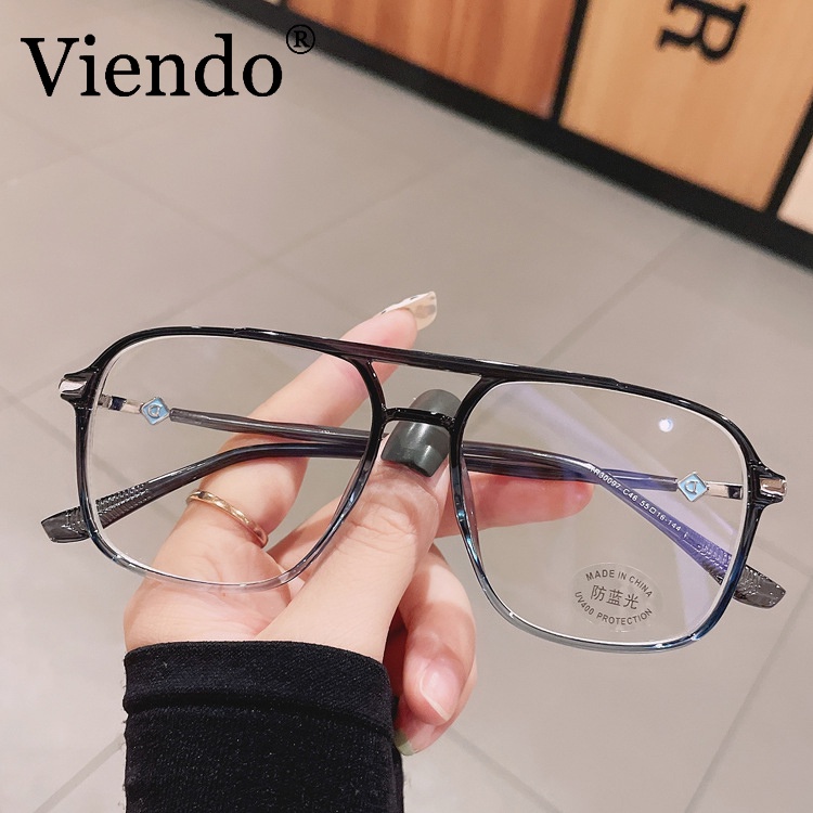 Kính cận VIENDO gọng vuông đổi màu chống ánh sáng xanh và tia uv thời trang độc đáo cho nam nữ