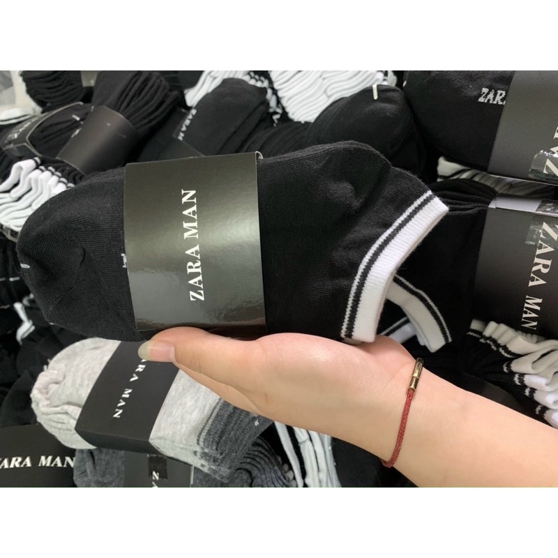 Tất Nam,Tất nam cổ ngắn Zara Men Vớ chân hàn quốc nam nữ 100% cotton khử mùi kháng khuẩn