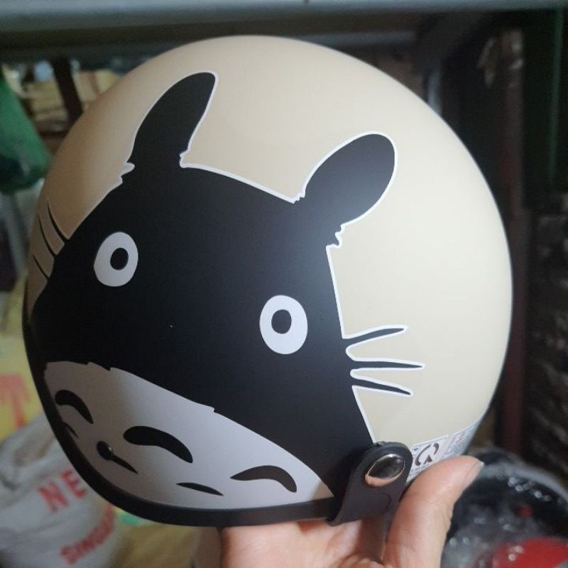 Mũ bảo hiểm nửa đầu hình mèo totoro+ kính uv