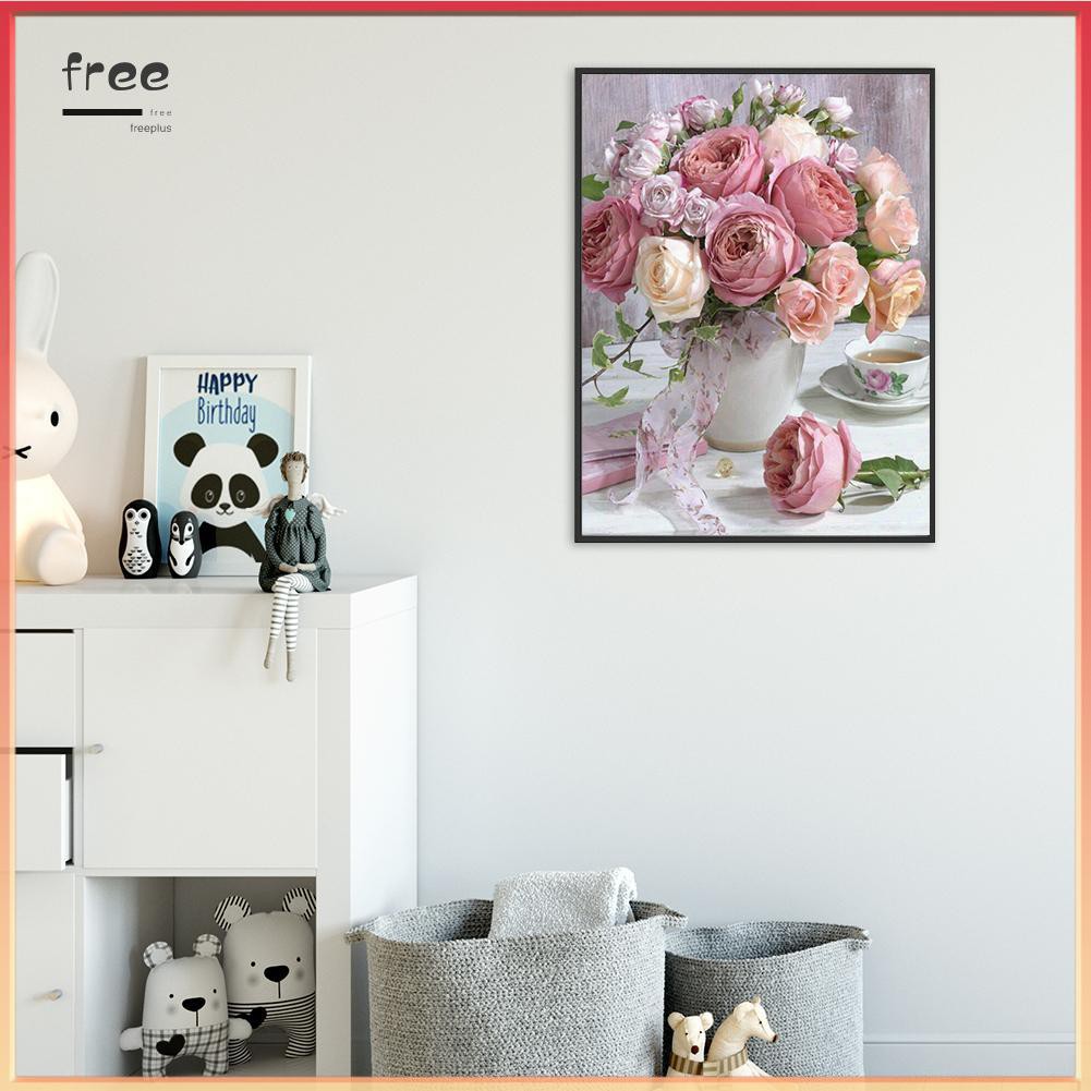 Bộ Tranh Đính Trang Trí Hình Hoa Hồng 5d Diy