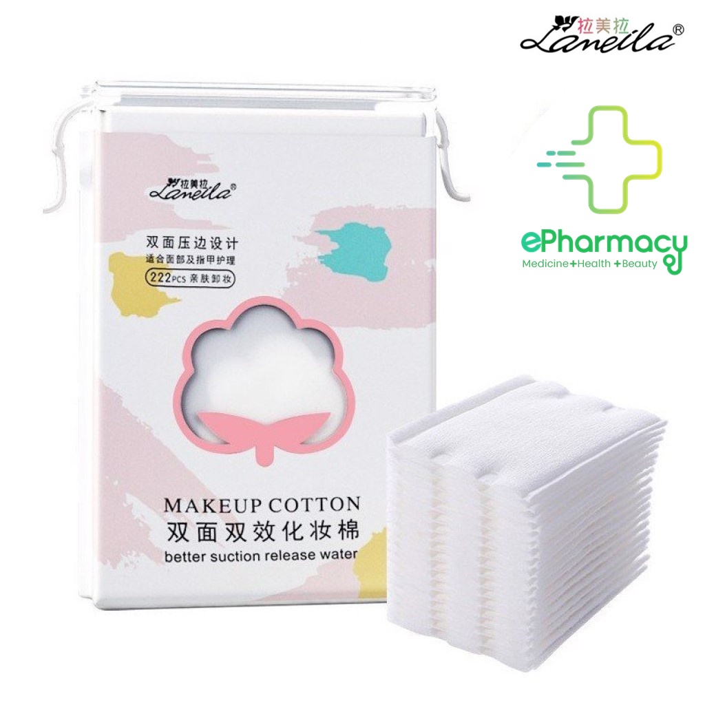 Bông Tẩy Trang Lameila Hồng 222 Miếng Makeup Remove Cotton 3 lớp dày dặn làm sạch da CXT002 ePharmacy