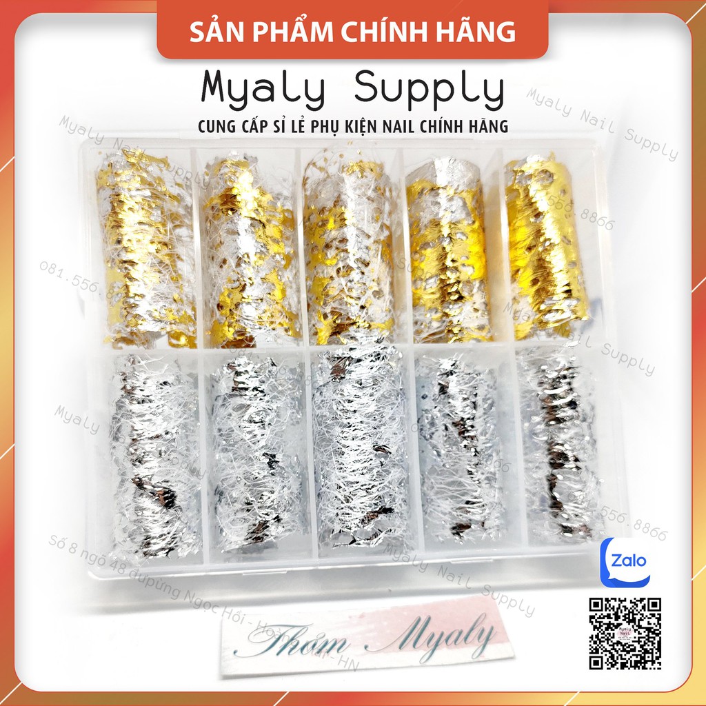 Foil Dán Móng Thương Hiệu Vân Đá Hoa Nghệ Thuật Set 10 Cuộn