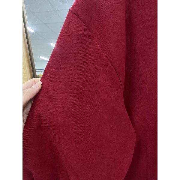 Áo sơ mi đỏ oversize - ảnh thật cận chất
