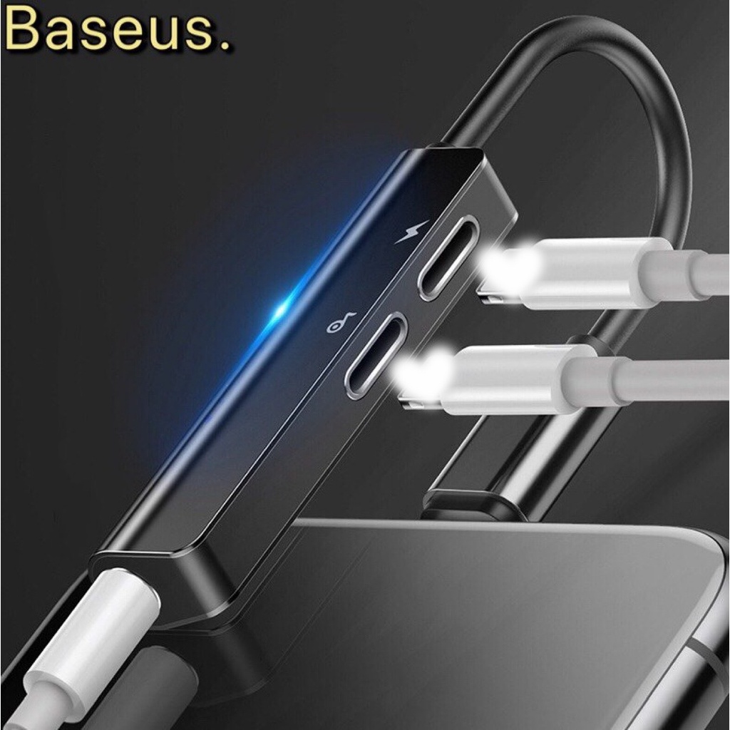 Jack Chuyển đổi 3 in 1 Vừa Sạc Vừa Nghe Baseus L52 Chính hãng