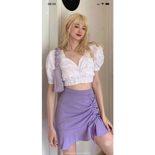 chân váy rút bèo xinh chất tuyết mưa mềm pc