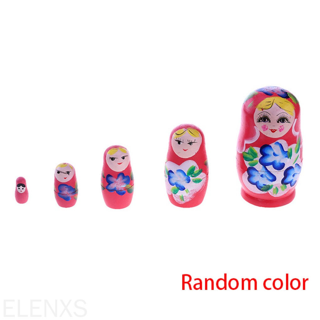 Bộ 5 búp bê Nga bằng gỗ