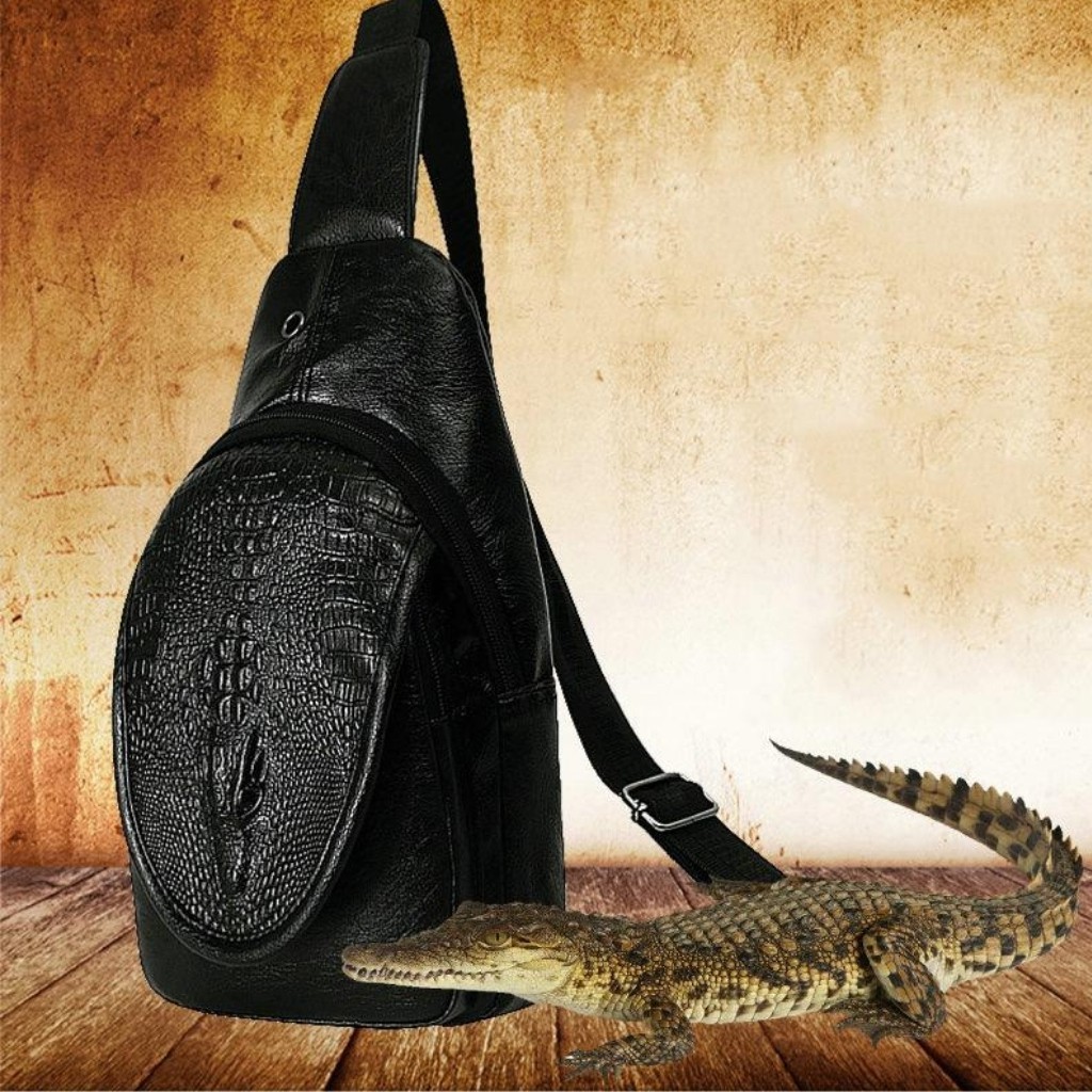 Túi Đeo Chéo Nam 💝 Túi Da Cá Sấu T02 💝 Logo Cá Sấu In Nổi, Phiên Bản Mới 💝 Dày Dặn💝 Tiện Lợi | BigBuy360 - bigbuy360.vn