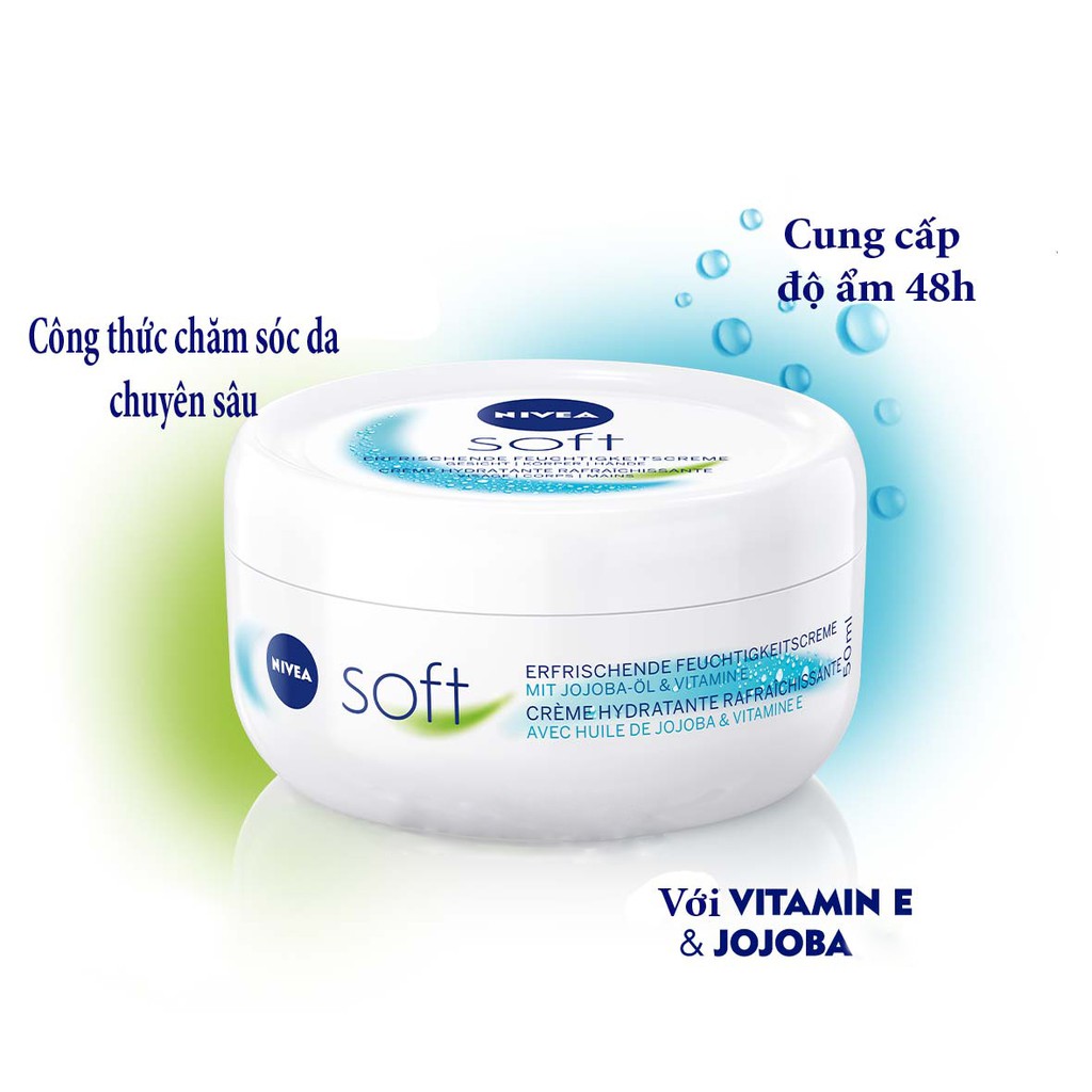 Kem Dưỡng Ẩm, Dưỡng Trắng Da NIVEA SOFTT - Làm mềm mịn và cấp ẩm cho da - Hàng Chính Hãng