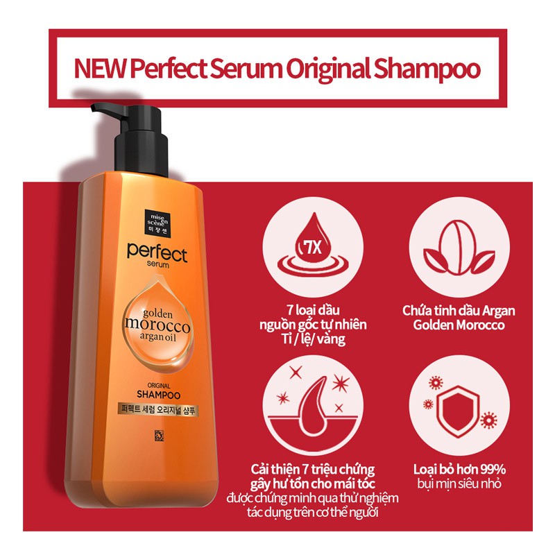 Combo Dầu Gội Và Xả Mise En Scene Perfect Serum Shampoo And Conditioner 680ml/chai