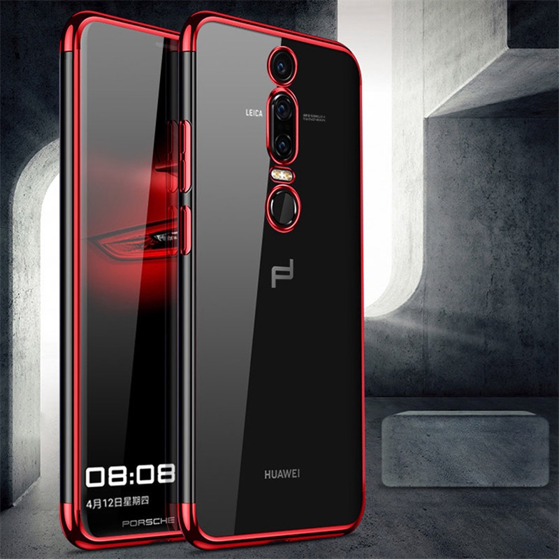 Ốp Lưng Silicone Trong Suốt Viền Màu Cho Huawei Mate 30 Nova 5i 5 4 Pro P20 Lite 2019