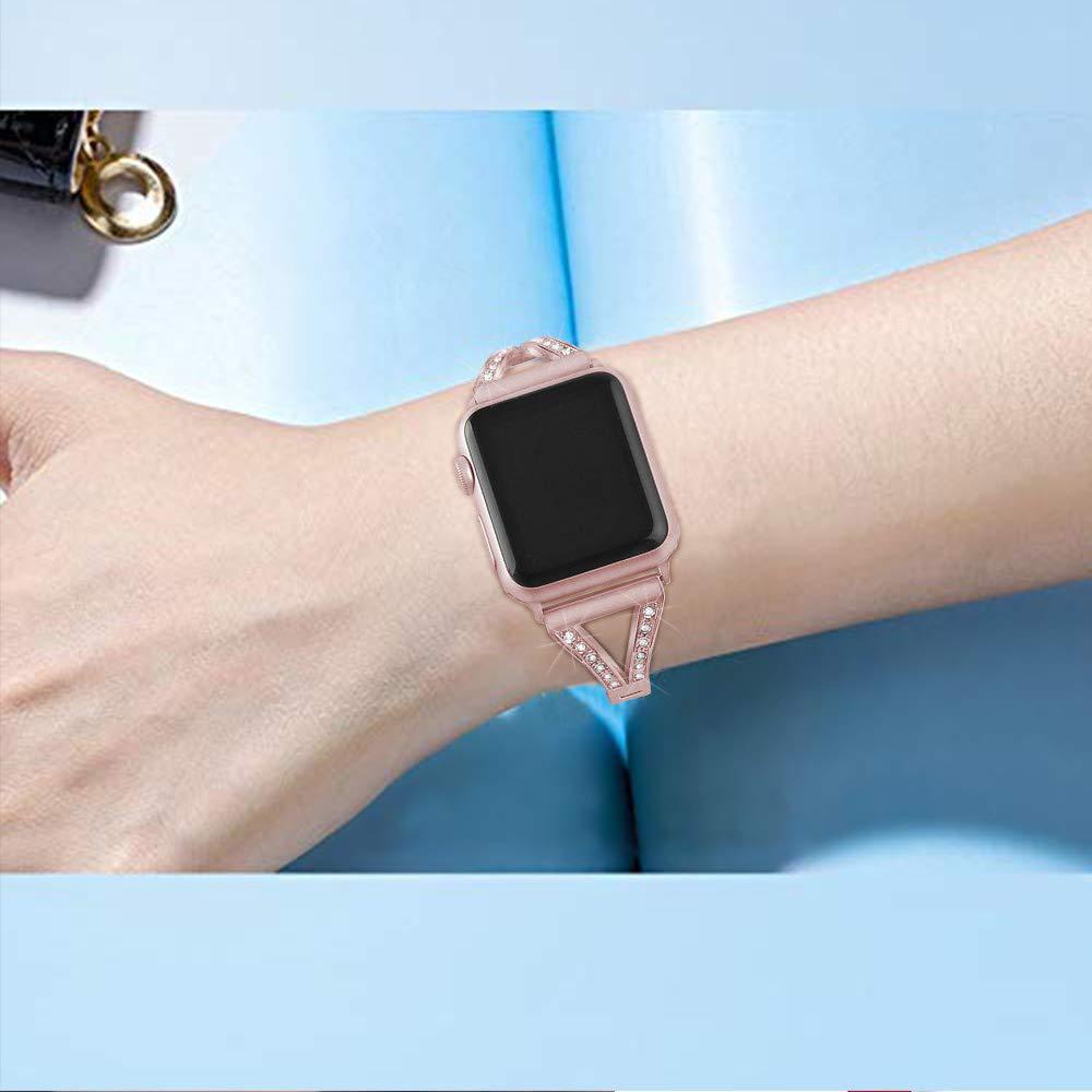 Dây Đeo Đồng Hồ Bằng Inox Đính Kim Cương Giả Cho apple watch ultra 8 7 41mm 45mm iwatch 8 7 6 se 5 4 3 2 40mm 38mm 49mm 45mm 44mm 42mm