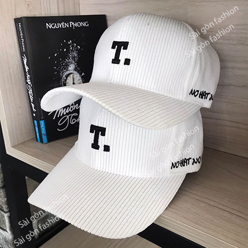 Mũ lưỡi trai thêu chữ Cái | Nón kết thêu chữ A, B, V, R, S, N, W chất nhung tăm Hàn Quốc Unisex Nam Nữ SG117