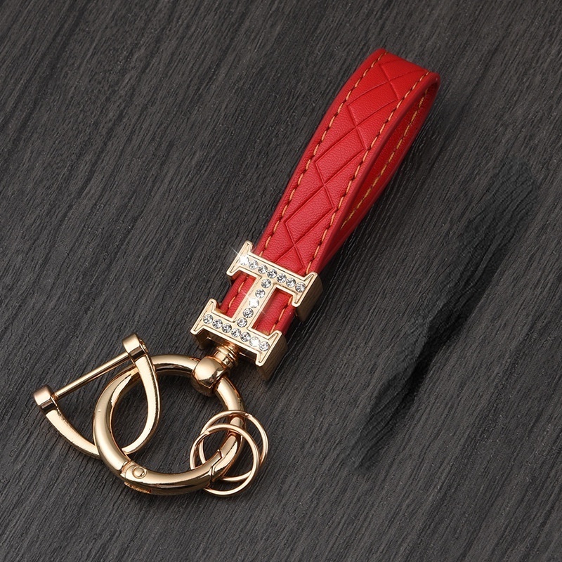 Móc Chìa Khóa Bằng Da PU Thời Trang Cho Nam Và Nữ Móc Khóa Dây Da Đính Kim Cương Sáng Tạo Chống Mất Thời Trang Dành Cho Nam Và Nữ