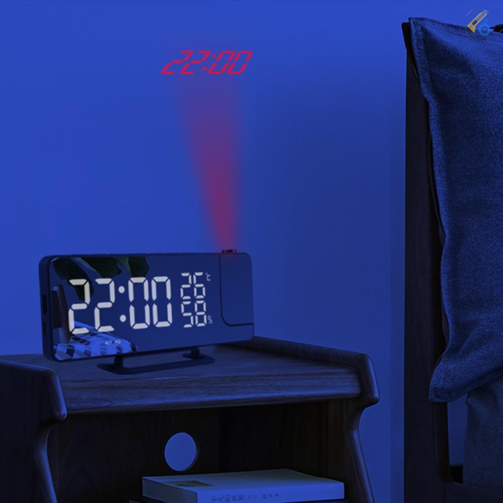 Bộ 2 Đồng Hồ Báo Thức Kỹ Thuật Số Đèn LED Mặt Gương Chiếu Trên Trần Nhà