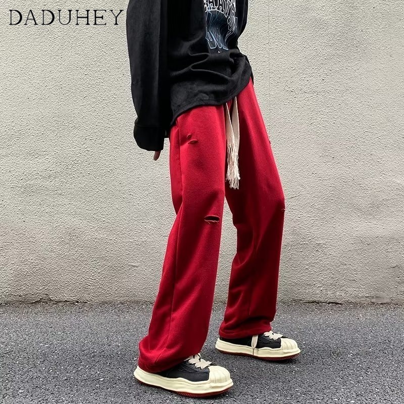 DaDuHey 2022 American Style Loose Straight Casual Pants Men's Autumn Vibe Fashion Brand Functional Overalls