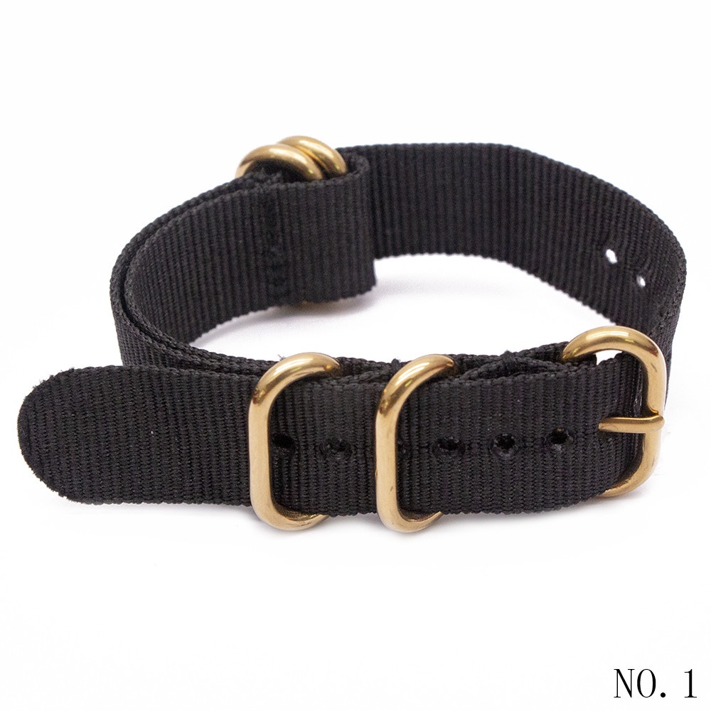Dây Đeo Đồng Hồ Bằng Nilon Nhiều Màu Sắc Khóa Vàng 24MM Phong Cách Quân Đội Cho Nam