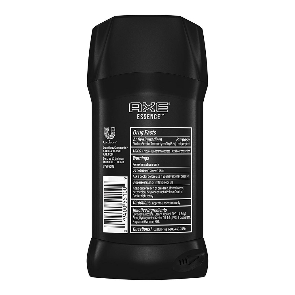 (Nội địa Mỹ) Lăn Sáp khử mùi nam Axe Black 76g (sáp trắng) - Mỹ