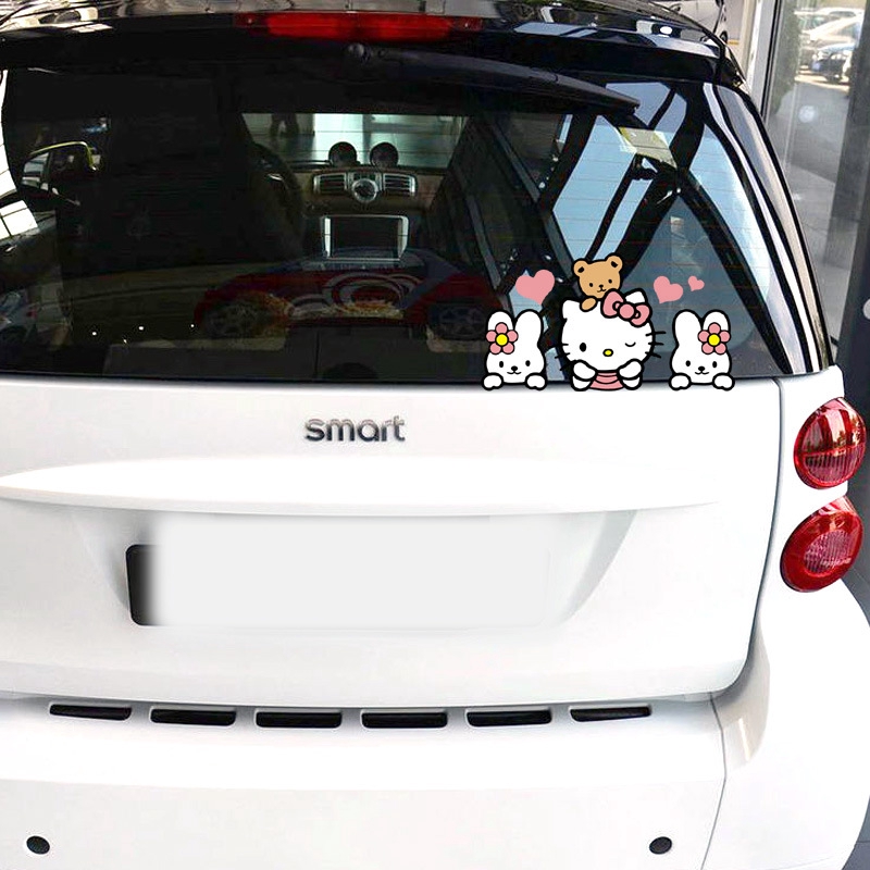 Decal DáN Hello Kitty PhảN Quang Cho Xe Hơi / Xe MáY