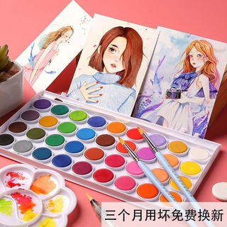 màu vẽ tranh sơn dầu♘☬bộ sơn màu nước rắn công cụ vẽ tranh Đồ dùng nghệ thuật sơn dầu bột màu 48 màu sơn màu nhuộm