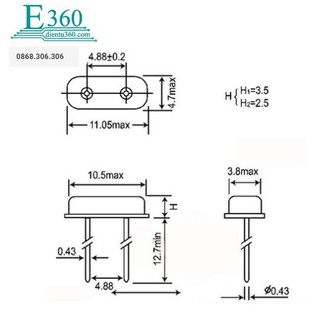 Thạch Anh 20MHz 49S DIP