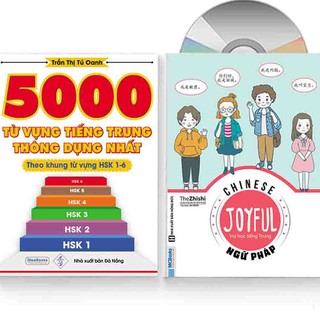 Sách - Combo: 5000 từ vựng tiếng Trung thông dụng nhất + Joyful Chinese – Vui học tiếng Trung – Ngữ pháp + DVD quà tặng