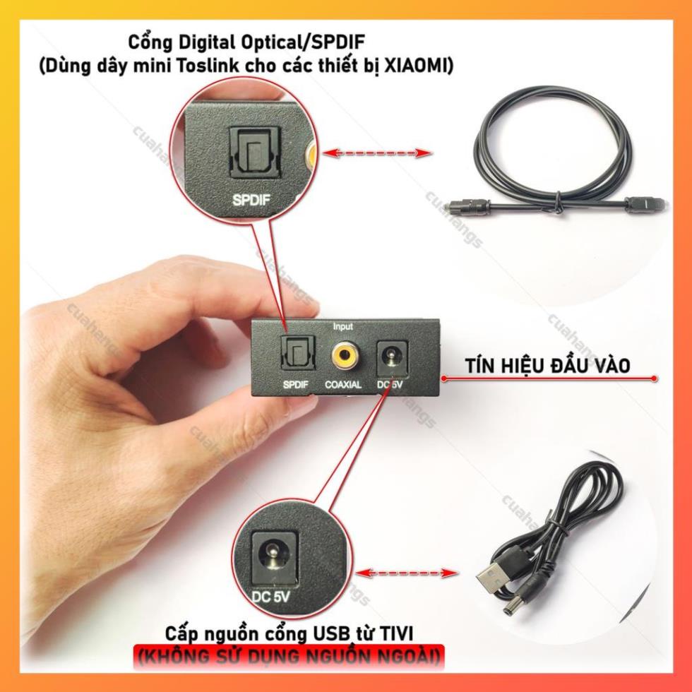 Bộ chuyển đổi âm thanh quang học optical sang AV ra audio tiếng to