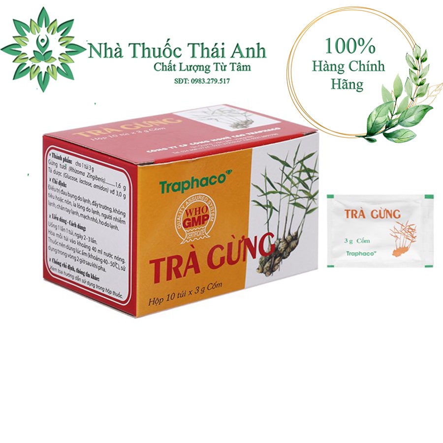 Trà Gừng Traphaco Hộp 10 Gói