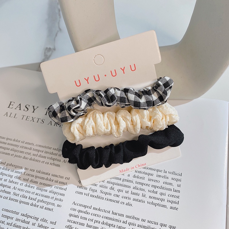 Bộ 3 sợi dây thun cột tóc bằng vải voile in hoa đáng yêu