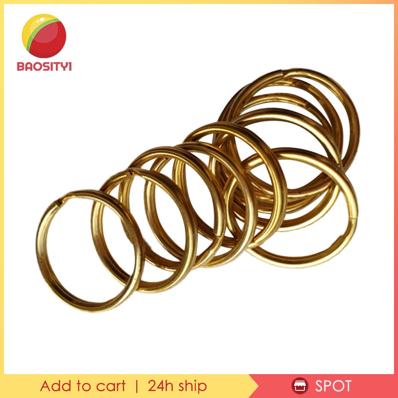 Set 1 / 10 Vòng Tròn Chia Móc Khóa DIY Bằng Đồng Thau Kích Thước 35mm