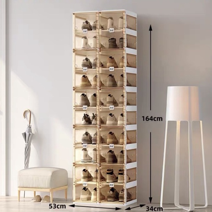 Kệ Nhựa Đựng Giày Dép Trong Suốt Dáng Gấp Gọn Mayibox , Tủ Để Đồ Đa Năng, Nhựa ABS Siêu Bền, Giá Để Boot, Cao Gót Tốt