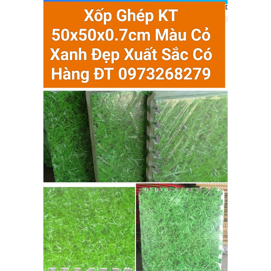 Thảm xốp lót sàn , xốp trải nhà ghép màu cỏ xanh đẹp xuất sắc KT 50x50x0,9cm hộp có 10 tấm với giá 130.000₫