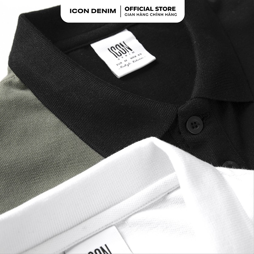 Áo Polo Nam ICON DENIM Dáng Suông Phối Màu Color Block | BigBuy360 - bigbuy360.vn