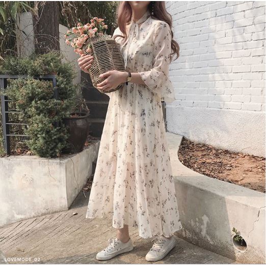 (ORDER-có sẵn đen S) Đầm vôn tiểu thư dài kem thắt nơ | BigBuy360 - bigbuy360.vn