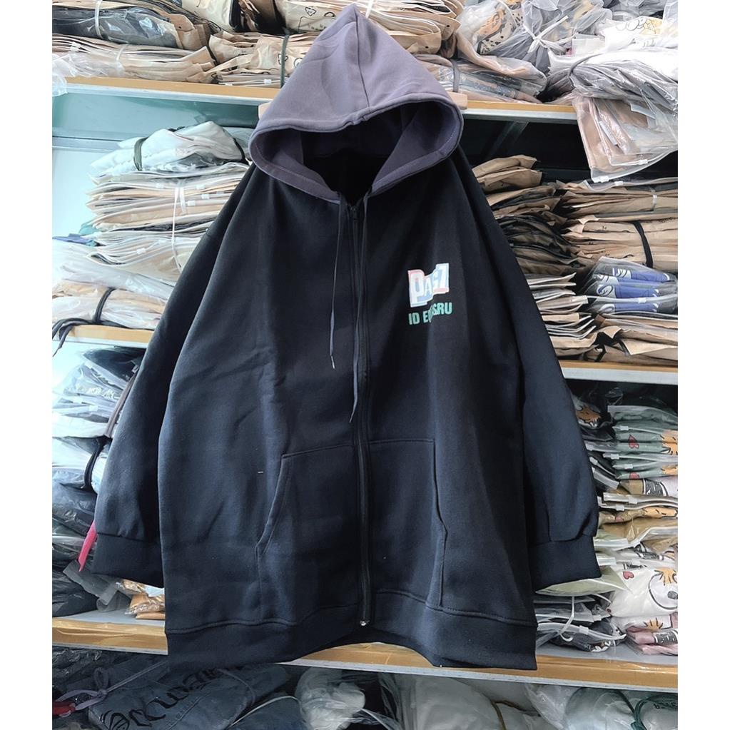 Khoác Nỉ Hoodie Nam Nữ Unisex In Hoiaj Tiết Chữ PastHàn Quốc Dáng Rộng Mũ To Tay Bồng