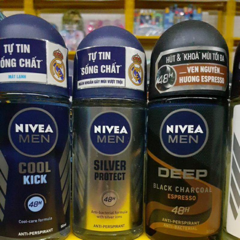 lăn khử mùi nivea men silver protect 50ml ngăn khuẩn gây mùi vượt trội