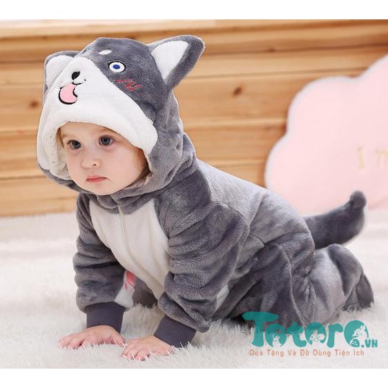 Bộ đồ liền thân hình thú em bé Chó Husky