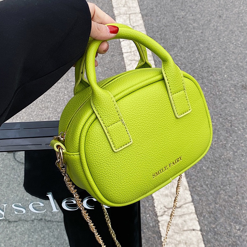 Túi Đeo Chéo Dây Xích Có Khóa Kéo Nhỏ Gọn Phong Cách Hàn Quốc Cho Nữ