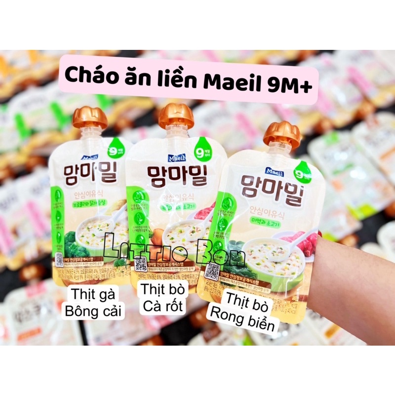 Cháo gói tươi ăn dặm Maeil Hàn cho bé 6/9/12M (100gr) bay air_Date 12/2022 - 2023