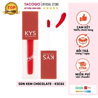 Son kem lì Đỏ lạnh chocolate không chì KYS Crush liquid lipstick 3.5g