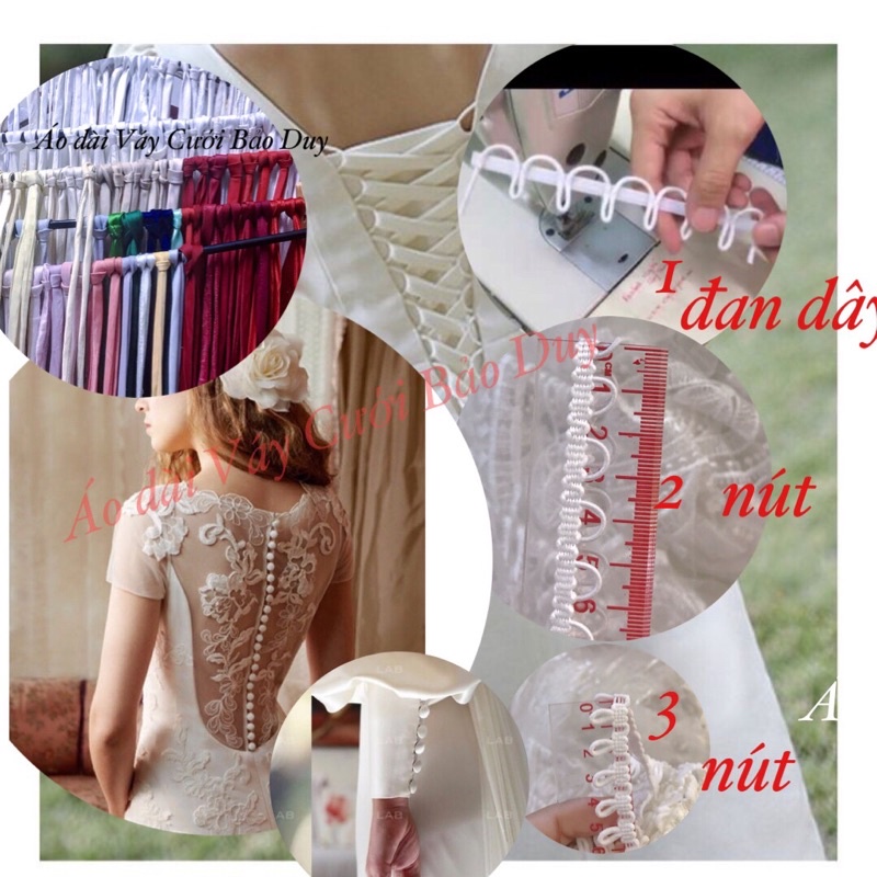 Đan dây váy cưới đầm gọng và không gọng