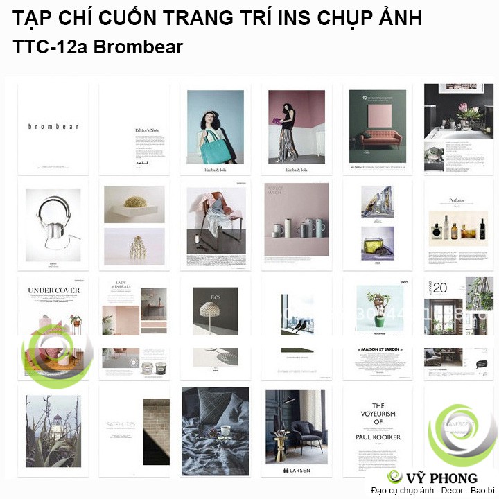 BÌA ẢNH MAGAZINES 26x20cm TẠP CHÍ CUỐN TRANG TRÍ CHỤP HÌNH INS DECOR TTC-12