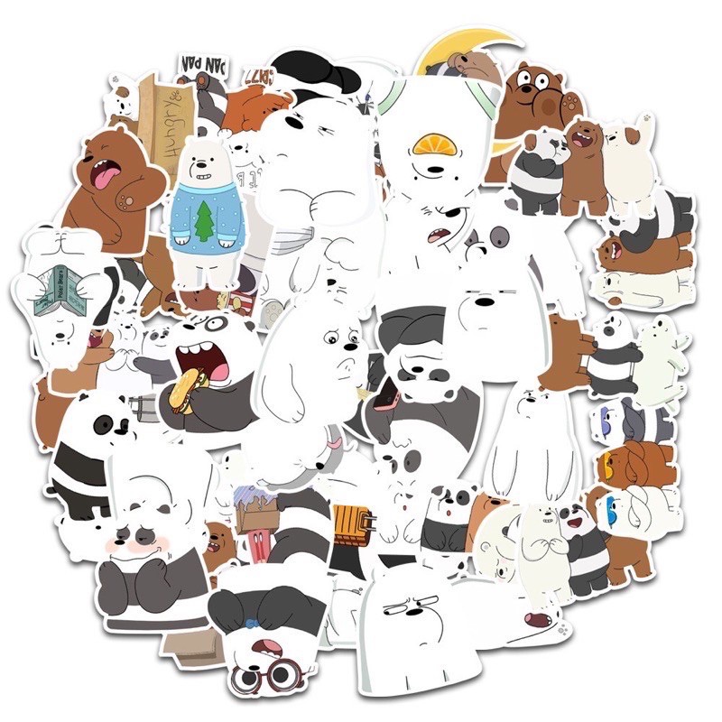 Set bộ 50 sticker We are bear siêu cute