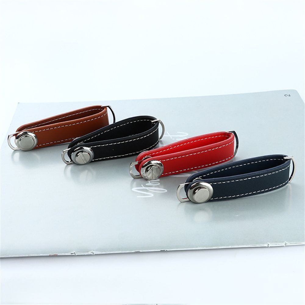 Móc khóa giữ chìa khóa xe hơi da PU đa năng thông dụng nhỏ gọn nhiều màu sắc tùy chọn dành cho nam