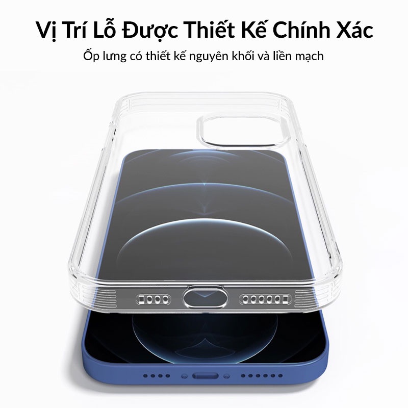 Ốp Lưng iPhone 13 Pro Max ZGA Crystal Bayer TPU Có Độ Trong Suốt Cao, Ốp Dẻo Chống Sốc, Chống Va Đập, Hạn Chế Ố Vàng