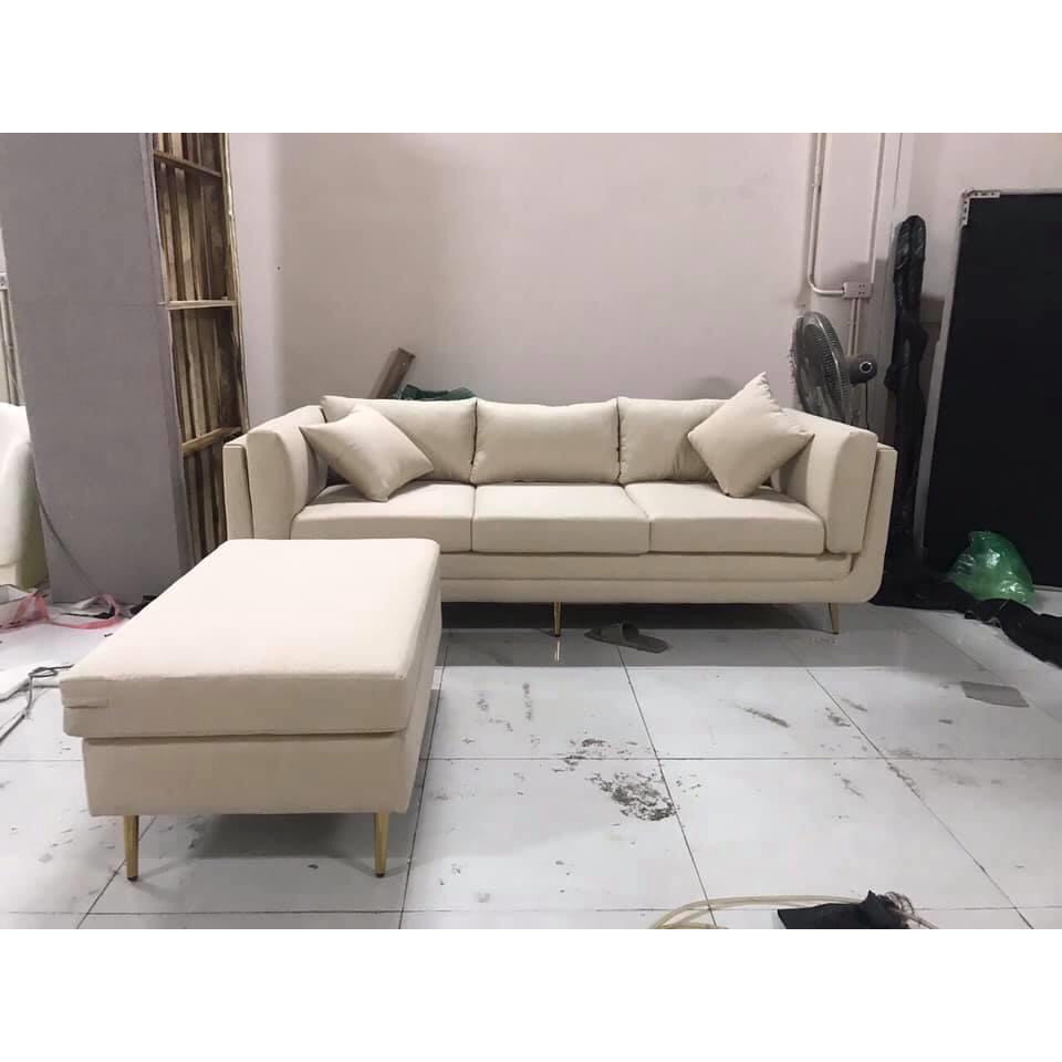 Ghế Sofa phòng khách đệm bọt biển, vải nỉ thô cao cấp